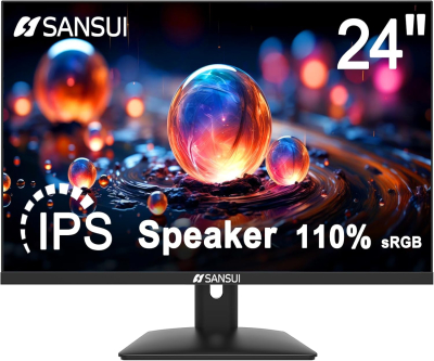 SANSUI 24 Inch IPS Monitor with Speakers Built-in